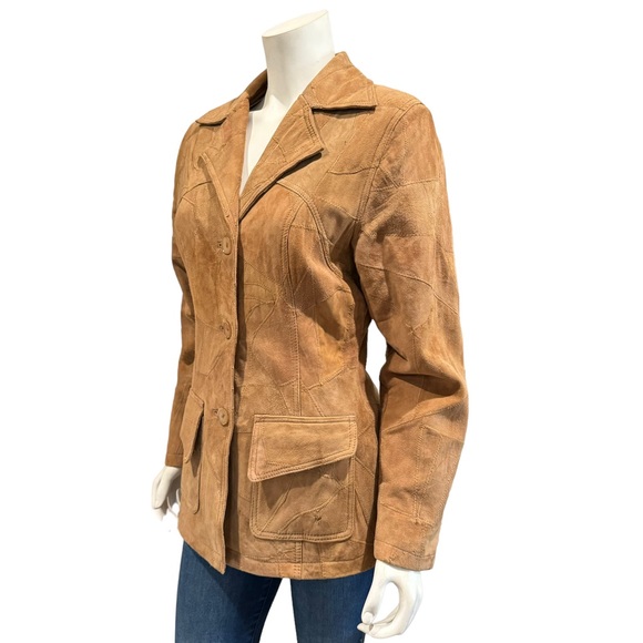 Vintage Tan Suede Western Patchwork Jacket - Picture 5 of 11